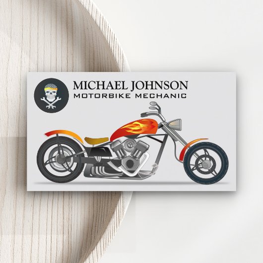 Aangepaste chopper | Motorfiets | Motorreparatie Visitekaartje
