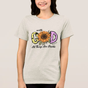 Aangepaste christelijke Alles is mogelijk Tri-Blend Shirt