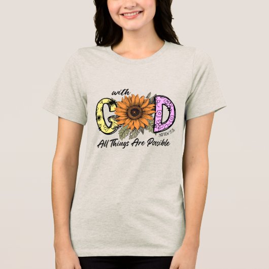 Aangepaste christelijke Alles is mogelijk Tri-Blend Shirt (Voorkant)