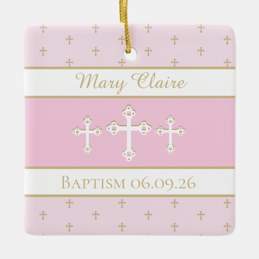 Aangepaste, Christelijke baptisemornament Keramisch Ornament (Voorkant)