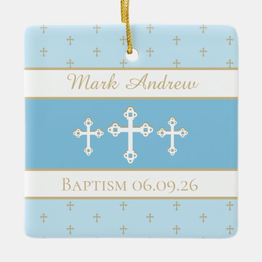 Aangepaste, Christelijke baptisemornament Keramisch Ornament (Voorkant)