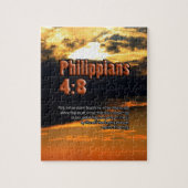 AANGEPASTE CHRISTELIJKE BIBLE VERSE PHILIPPIANS 4: LEGPUZZEL (Verticaal)