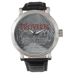 AANGEPASTE CHRISTELIJKE BIBLE VERSE PROVERBS 3:5-6 HORLOGE