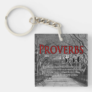 AANGEPASTE CHRISTELIJKE BIBLE VERSE PROVERBS 3:5-6 SLEUTELHANGER