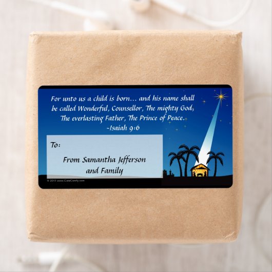 Aangepaste Christelijke Bijbel Verse Kerst Gift La Etiket (Insitu)