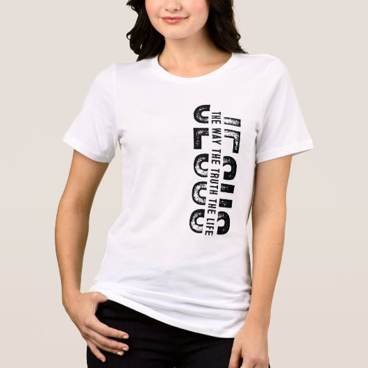 Aangepaste christelijke christendom Jezus geloof Tri-Blend Shirt (Voorkant)