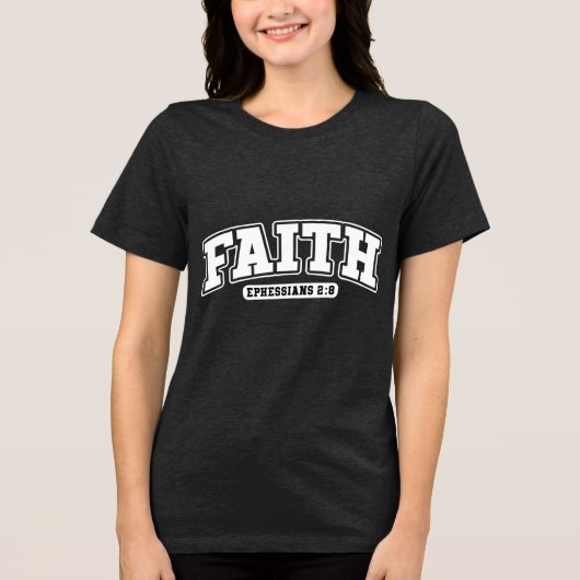 Aangepaste christelijke christendom Jezus geloof Tri-Blend Shirt (Voorkant)