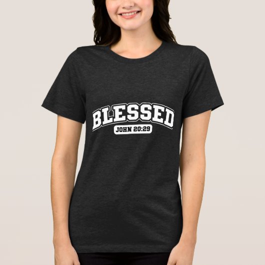 Aangepaste christelijke christendom Jezus geloof Tri-Blend Shirt (Voorkant)