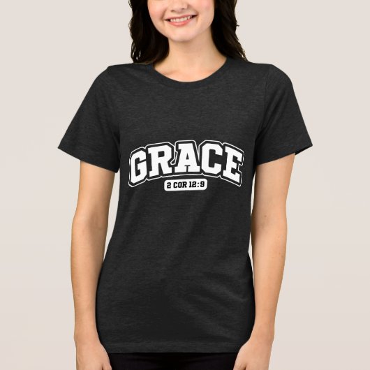 Aangepaste christelijke christendom Jezus geloof Tri-Blend Shirt (Voorkant)