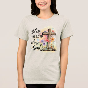 Aangepaste christelijke christendom Jezus geloof v Tri-Blend Shirt