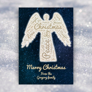 Aangepaste Christelijke engel Betekenis van Kerstm Feestdagenkaart