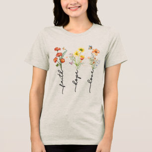 Aangepaste Christelijke Geloof Hoop Liefde Tri-Blend Shirt