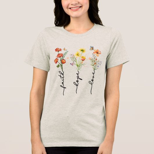 Aangepaste Christelijke Geloof Hoop Liefde Tri-Blend Shirt (Voorkant)