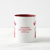 Aangepaste Christelijke Glitter Kerstmisfamilie Mok (Midden)