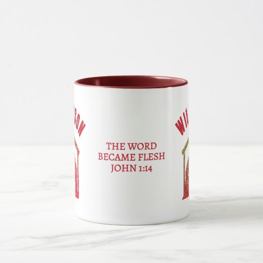 Aangepaste Christelijke Glitter Kerstmisfamilie Mok (Midden)