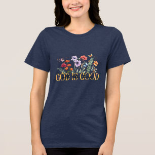 Aangepaste Christelijke God is Goed Tri-Blend Shirt
