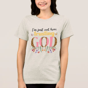 Aangepaste Christelijke God Vertrouwend Tri-Blend Shirt