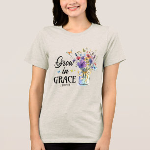 Aangepaste christelijke groei in genade Tri-Blend shirt