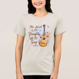 Aangepaste christelijke Heer is Kracht & Mijn Lied Tri-Blend Shirt