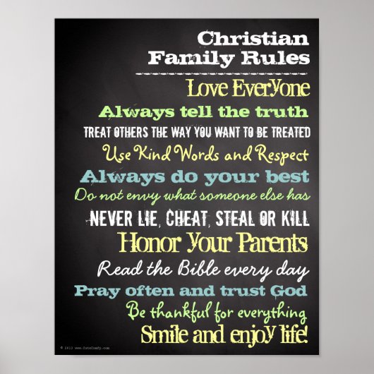 Aangepaste Christelijke huishandtekening voor fami Poster (Voorkant)