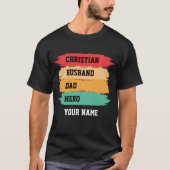 Aangepaste CHRISTELIJKE HUSBAND DAD HERO T-shirt (Voorkant)
