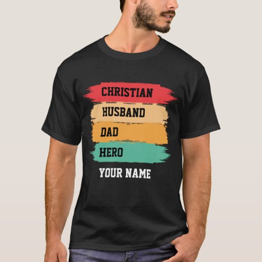 Aangepaste CHRISTELIJKE HUSBAND DAD HERO T-shirt (Voorkant)