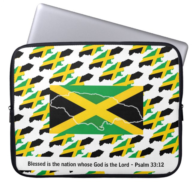 Aangepaste Christelijke JAMAICA-VLAG Laptop Sleeve (Voorkant)