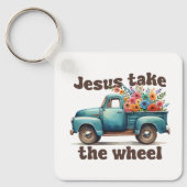 Aangepaste christelijke Jezus neem het roer Sleutelhanger (Voorkant)