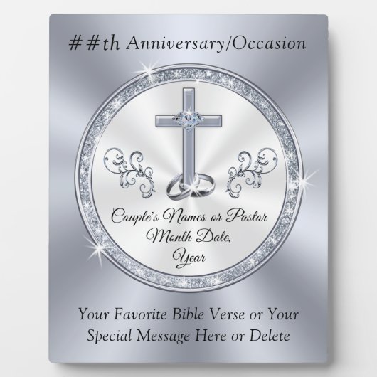 Aangepaste, Christelijke Jubilea cadeaus, elke loc Fotoplaat (Voorkant)