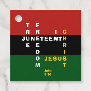 Aangepaste Christelijke JUNETEENTH Bedankjes Labels