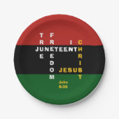 Aangepaste Christelijke JUNETEENTH Papieren Bordje (Voorkant)