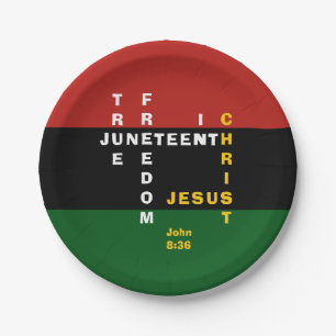 Aangepaste Christelijke JUNETEENTH Papieren Bordje