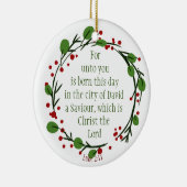 Aangepaste Christelijke kerstgeschrift Keramisch Ornament (Rechts)