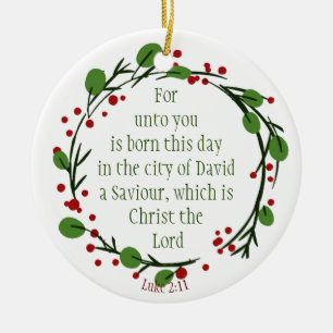 Aangepaste Christelijke kerstgeschrift Keramisch Ornament