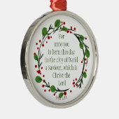 Aangepaste Christelijke kerstgeschrift Metalen Ornament (Rechts)