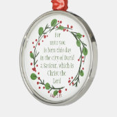 Aangepaste Christelijke kerstgeschrift Metalen Ornament (Links)