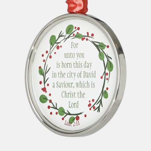 Aangepaste Christelijke kerstgeschrift Metalen Ornament (Links)