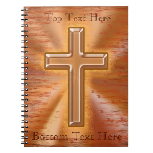 Aangepaste Christelijke laptops met Gold CROSS Notitieboek (Voorkant)