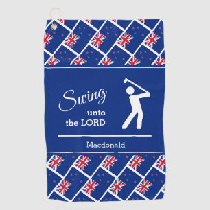 Aangepaste CHRISTELIJKE Nieuw-Zeelandse Swing Unto Golfhanddoek