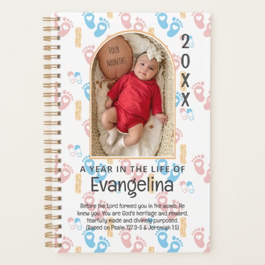 Aangepaste Christelijke Prayer Keepsake Baby Planner (Voorkant)