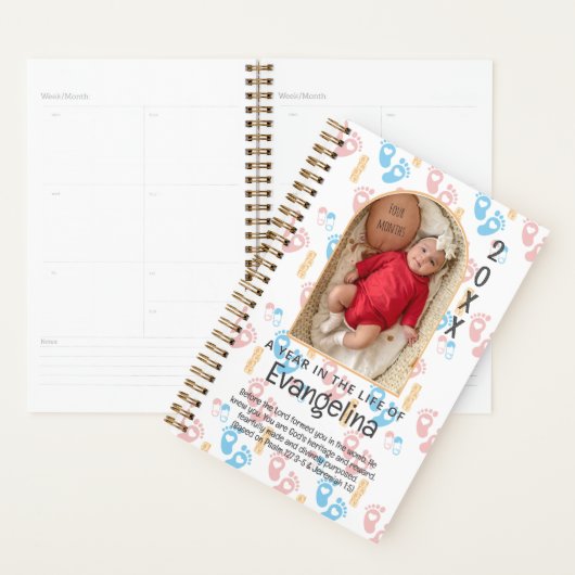 Aangepaste Christelijke Prayer Keepsake Baby Planner (Display)
