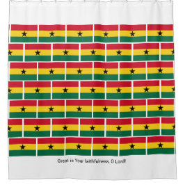 Aangepaste Christelijke scripts GHANA FLAG Douchegordijn