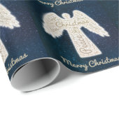 Aangepaste Christelijke typografie Angel Merry Chr Cadeaupapier (Rol Hoek)