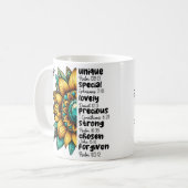 Aangepaste christelijke vergeving Aangepaste Bijbe Koffiemok (Voorkant links)