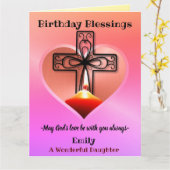 Aangepaste Christelijke verjaardagskaart voor doch Kaart (Gele Bloem)