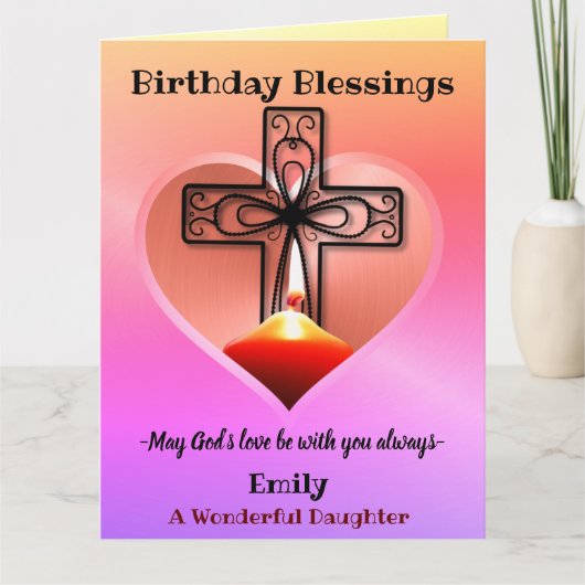 Aangepaste Christelijke verjaardagskaart voor doch Kaart (Voorkant)