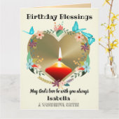 Aangepaste Christelijke verjaardagskaart voor zust Kaart (Gele Bloem)