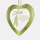 Aangepaste Christelijke versieringen - Hart Keramisch Ornament (Links)