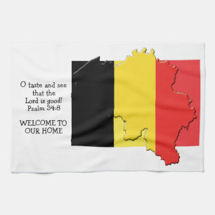 Aangepaste Christelijke VLAG VAN BELGIË Keuken Han Theedoek