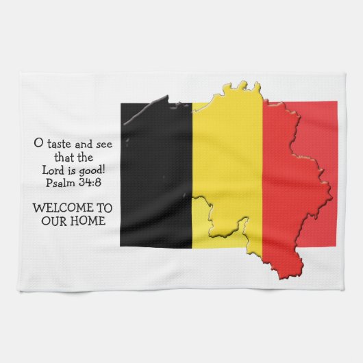 Aangepaste Christelijke VLAG VAN BELGIË Keuken Han Theedoek (Horizontaal)
